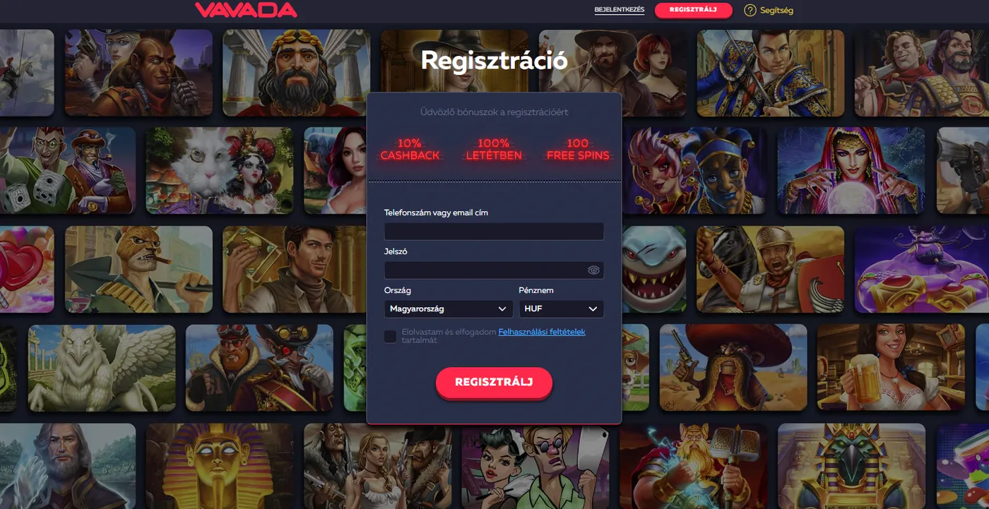 Vavada app regisztráció és bejelentkezés